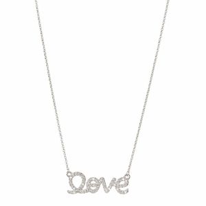 NWT Adornia Cursive Love Crystal .925 Sterling Silver Necklace